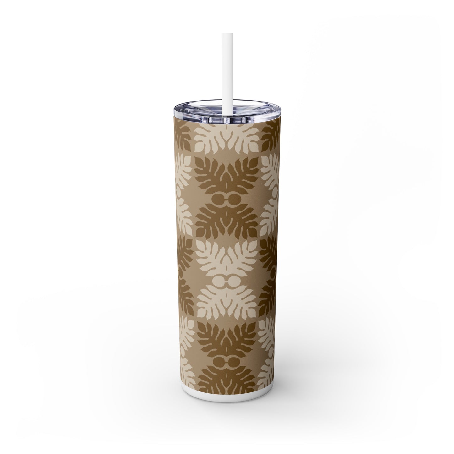 Ulu Quilt Pattern Skinny Tumbler with Straw, 20oz