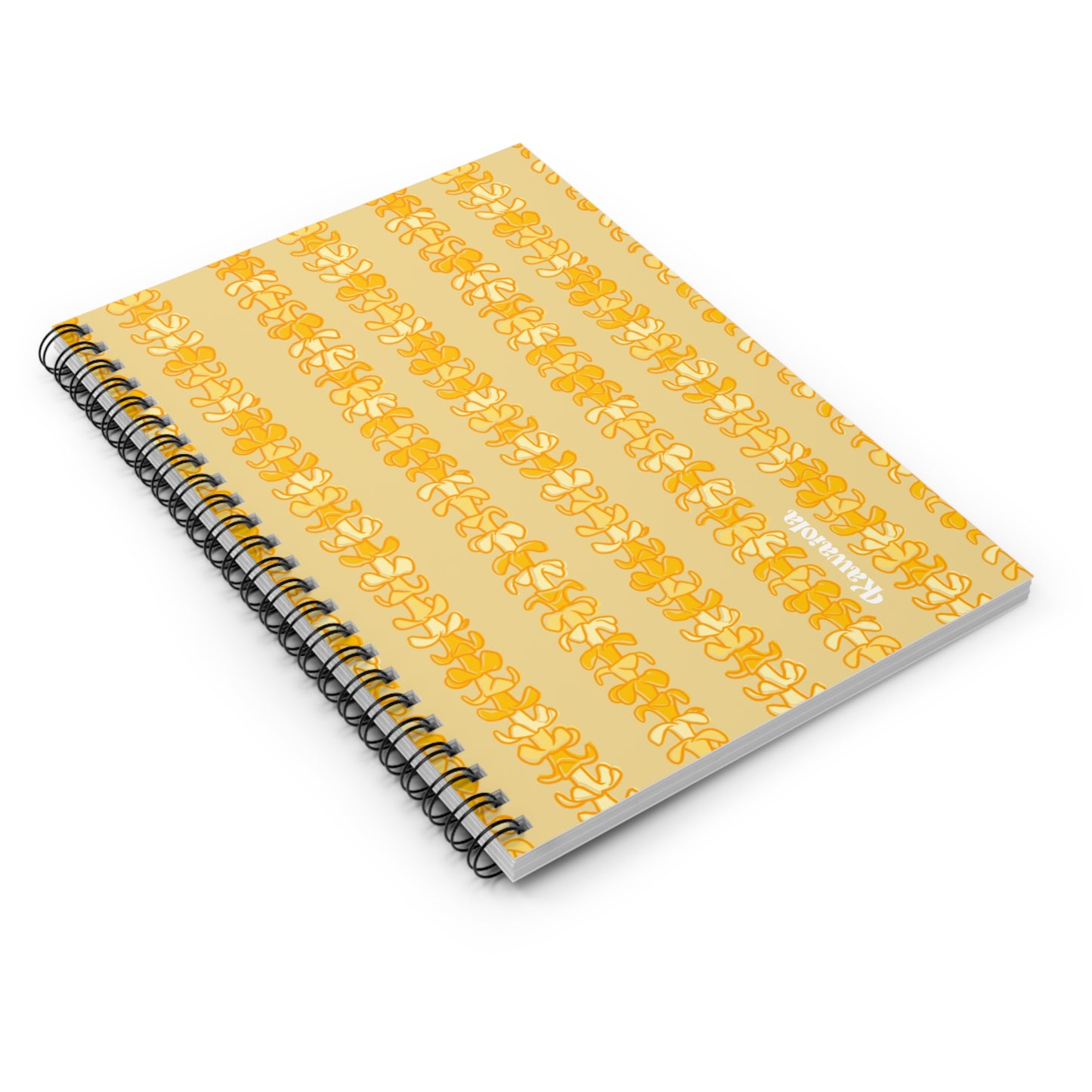 Golden Puakenikeni Spiral Notebook (Ruled Line)