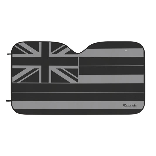 Black & Gray Hawaiian Flag Vehicle Sun Shade