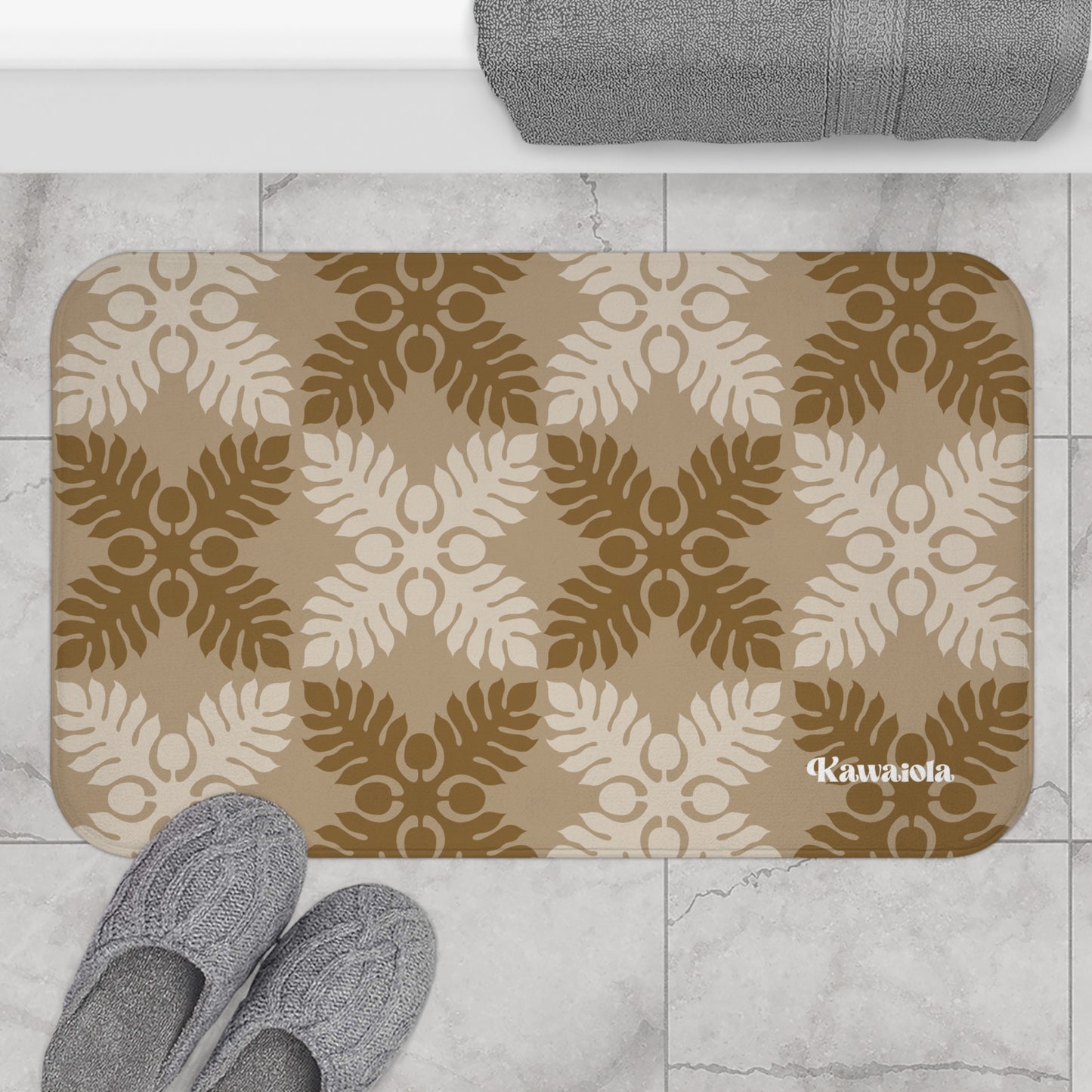 Ulu Quilt Pattern Memory Foam Bath Mat