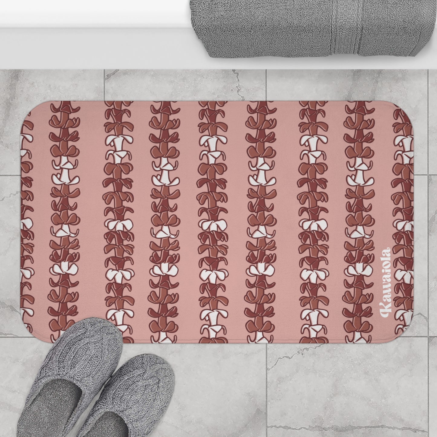 Mauve Puakenikeni Memory Foam Bath Mat