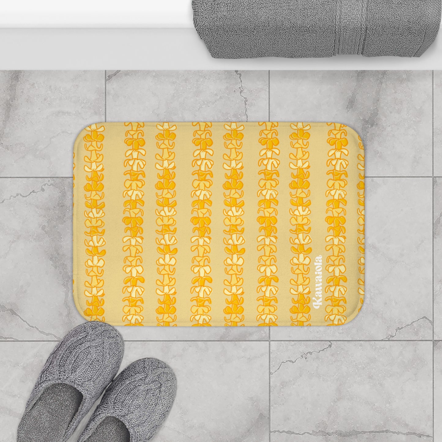 Golden Puakenikeni Memory Foam Bath Mat