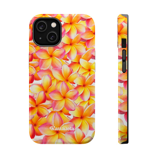 White Plumeria MagSafe Tough Phone Case