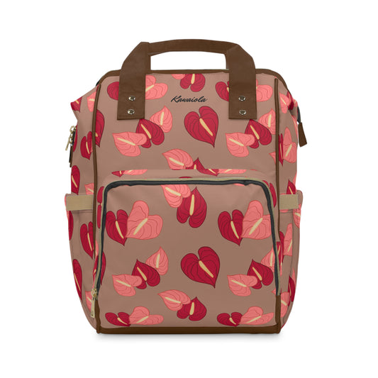 Anthrium (Red/Pink) Diaper Backpack