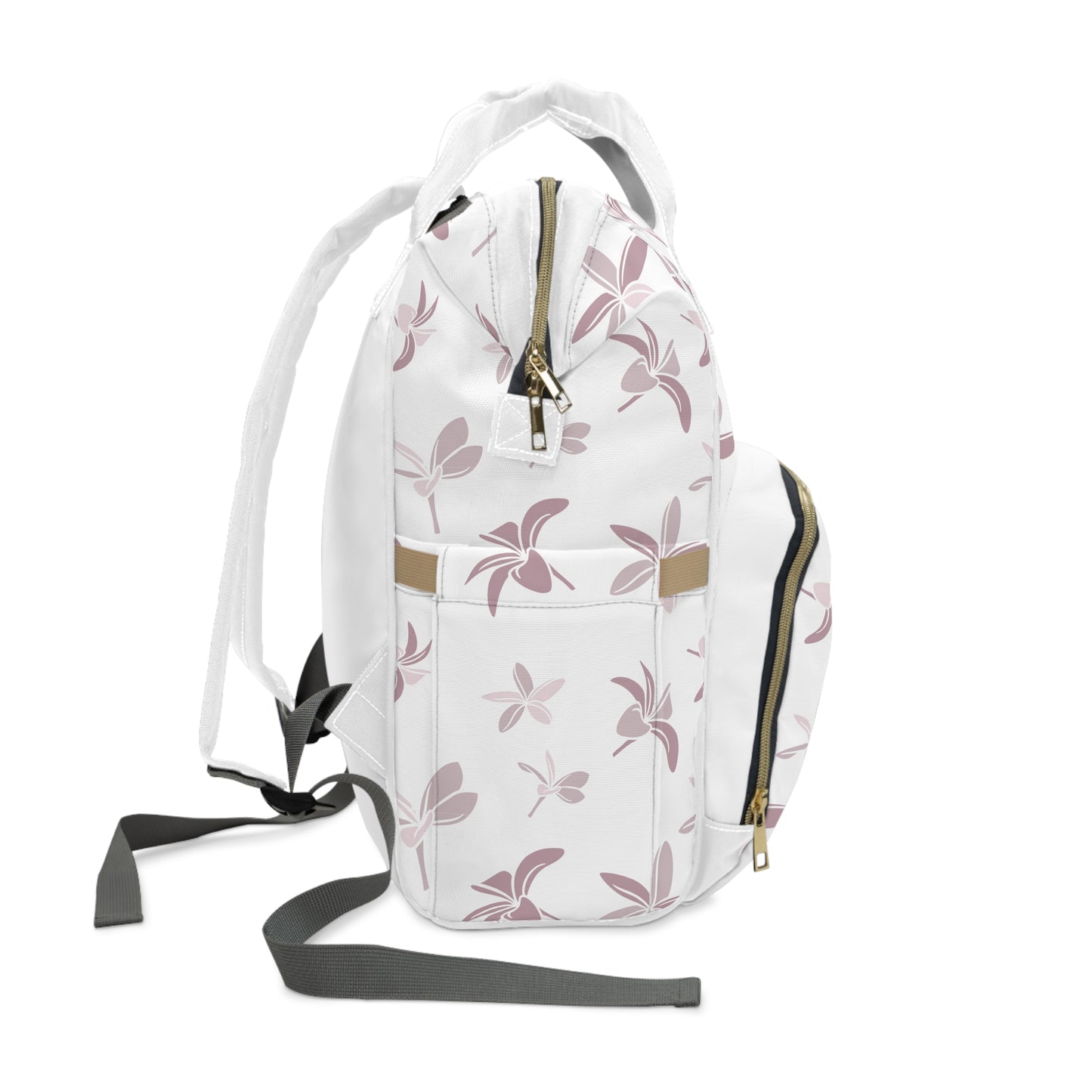 Plumeria Pattern Diaper Backpack