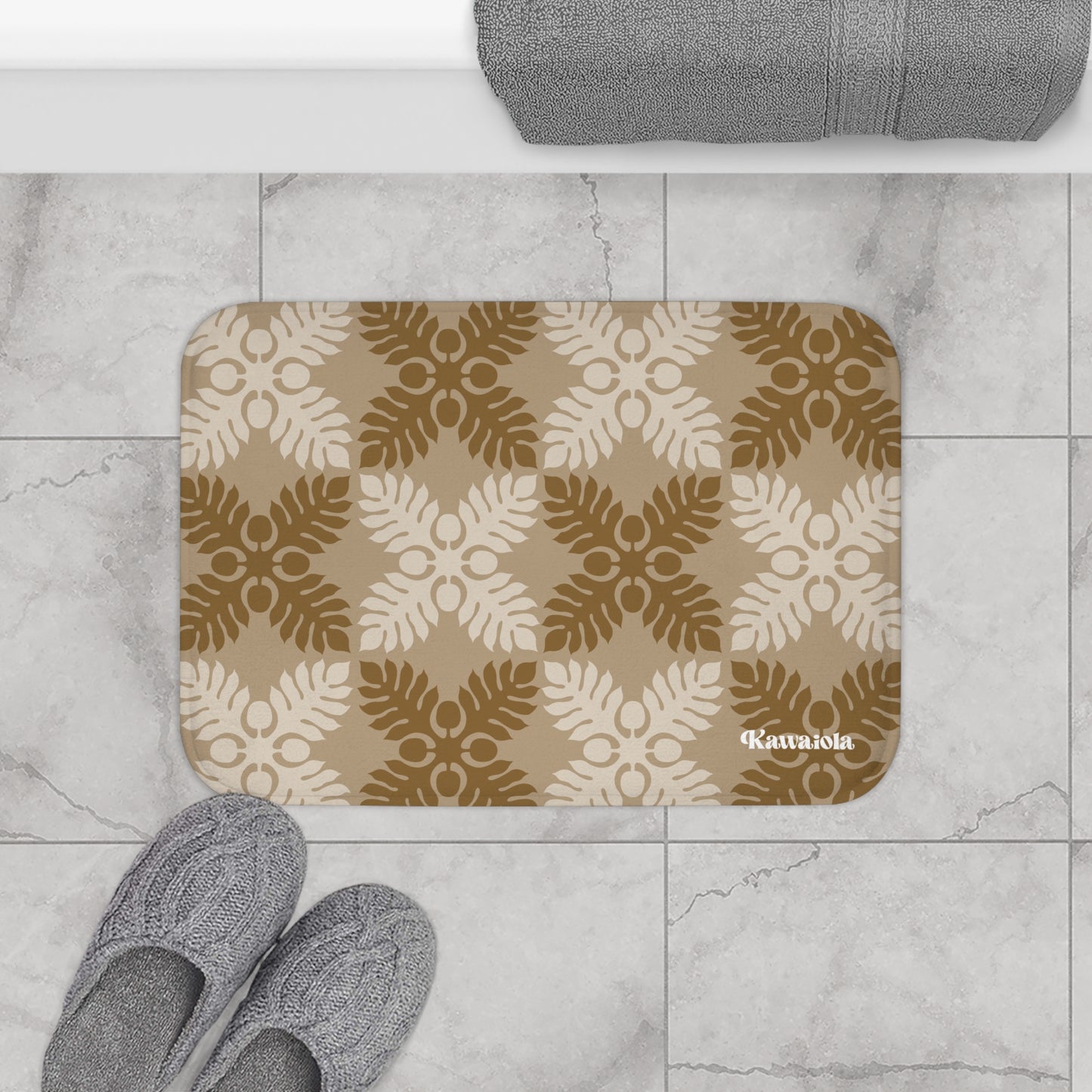 Ulu Quilt Pattern Memory Foam Bath Mat