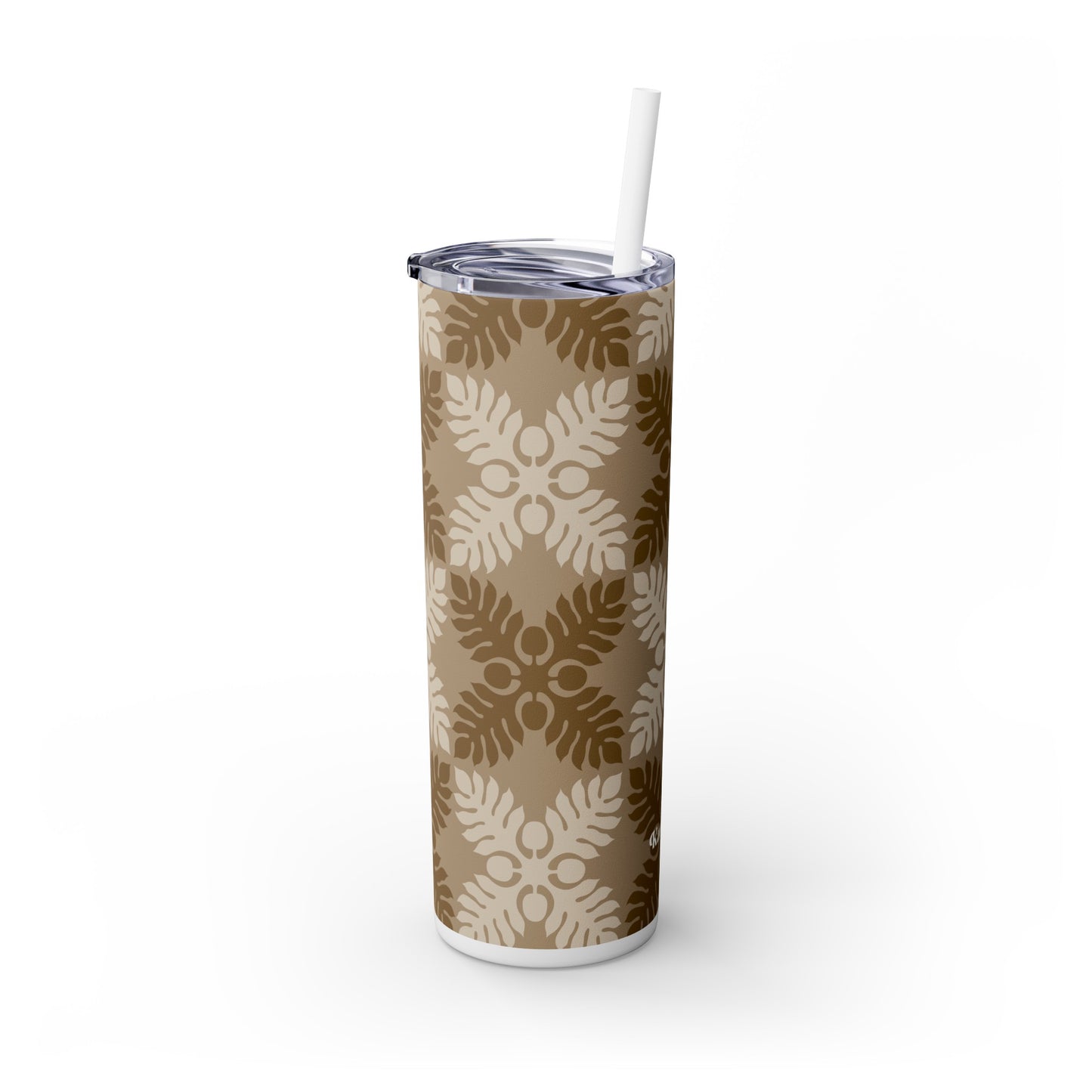 Ulu Quilt Pattern Skinny Tumbler with Straw, 20oz