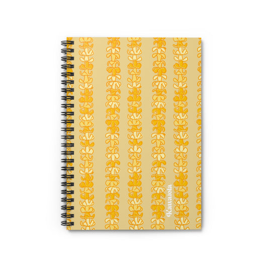 Golden Puakenikeni Spiral Notebook (Ruled Line)