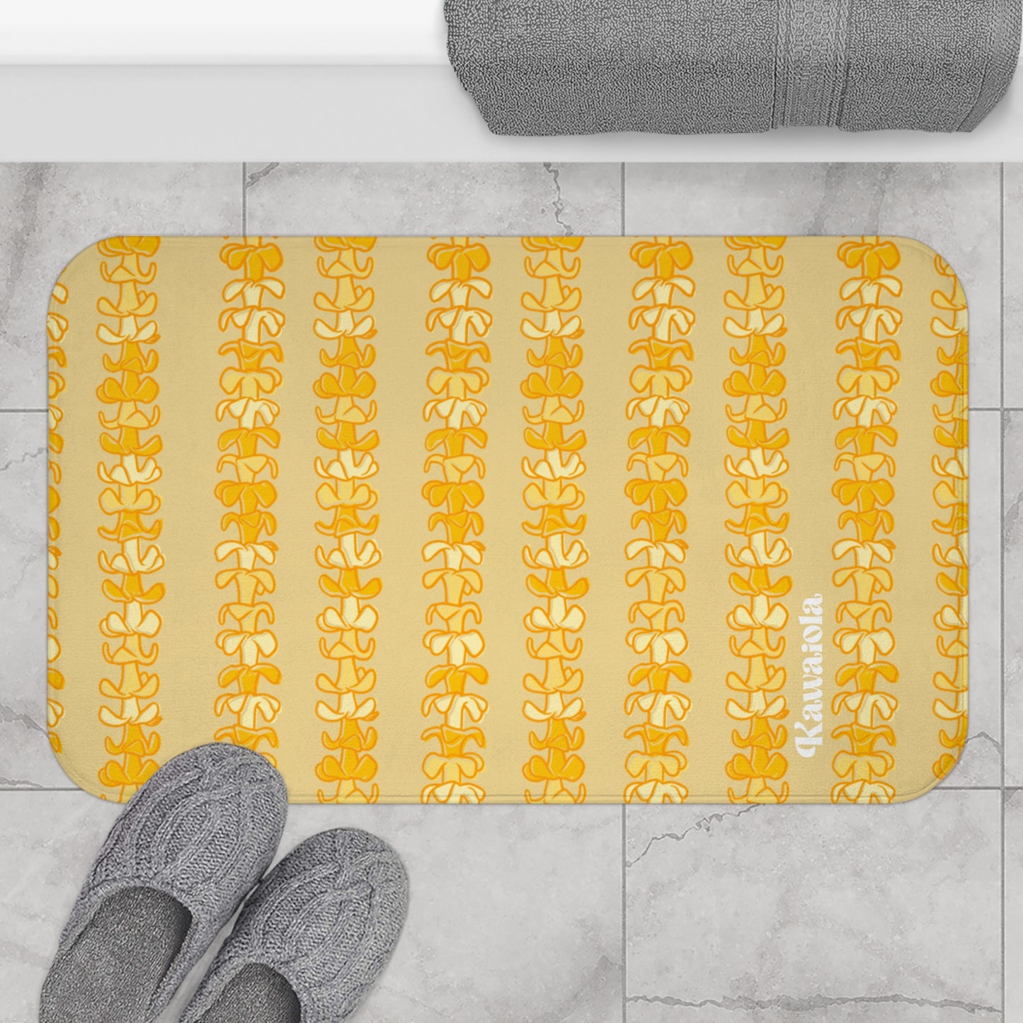 Golden Puakenikeni Memory Foam Bath Mat