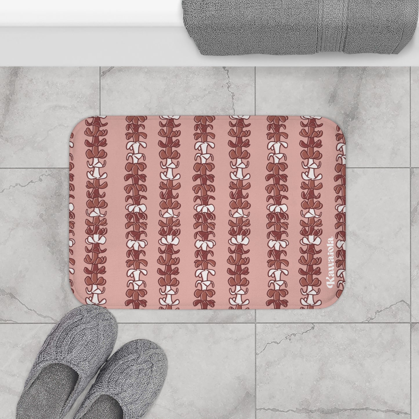 Mauve Puakenikeni Memory Foam Bath Mat