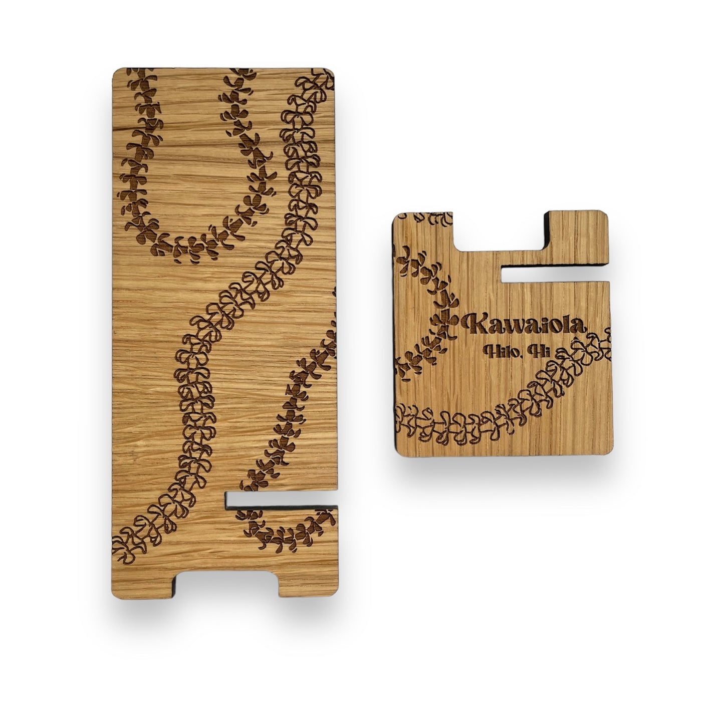 Curvy Puakenikeni Lei Phone Stand