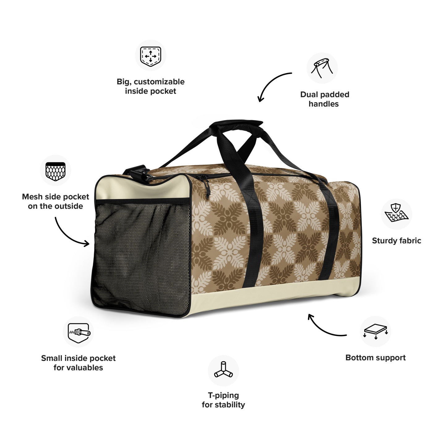 Ulu Quilt Pattern Duffle Bag